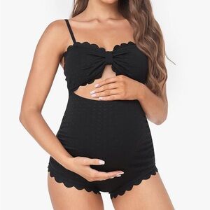 NWT Maternity Scalloped Cutout One Piece Swimsuit